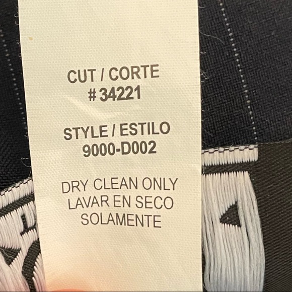 Vintage 90s pin stripe 2 pc suit set jacket & pants size 7 navy white pinstripes - Picture 10 of 16